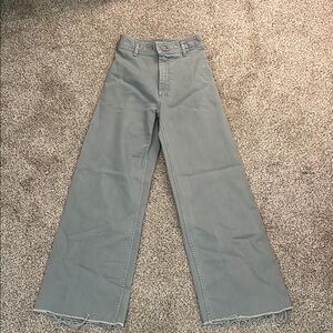 Zara Women's Greenish-Gray Flare Jeans